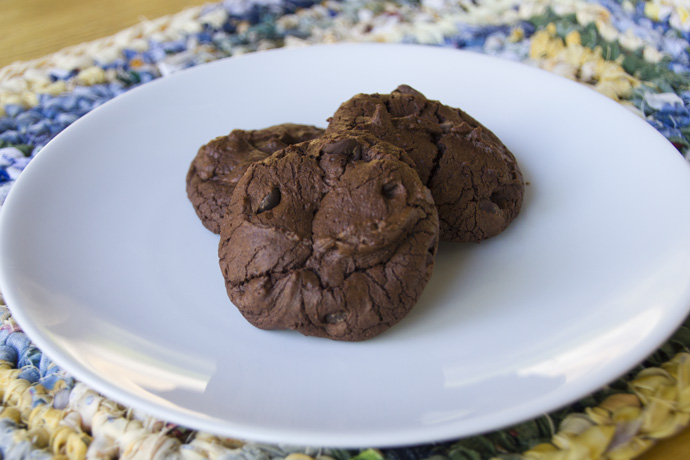 triple chocolate fudge cookies